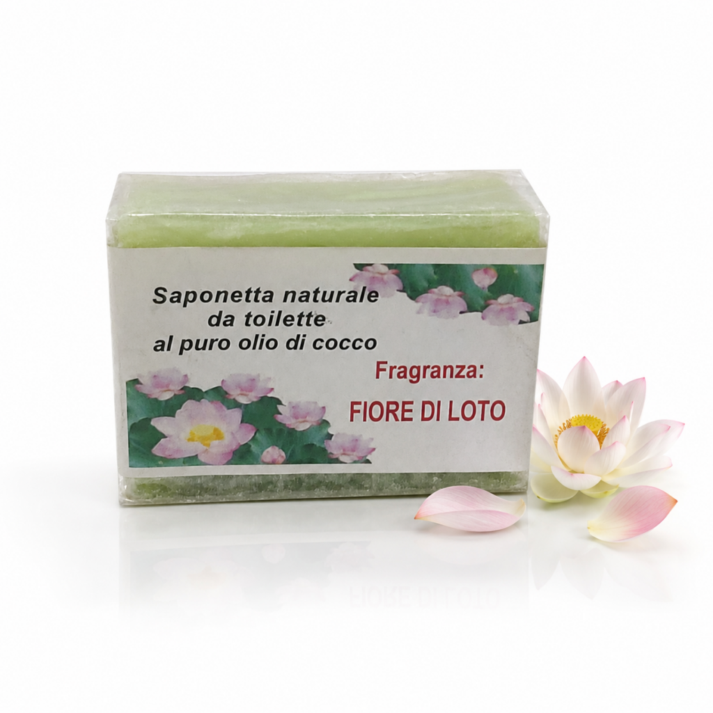 Saponetta naturale - Fiore di Loto – puro olio di cocco, lavorata a freddo