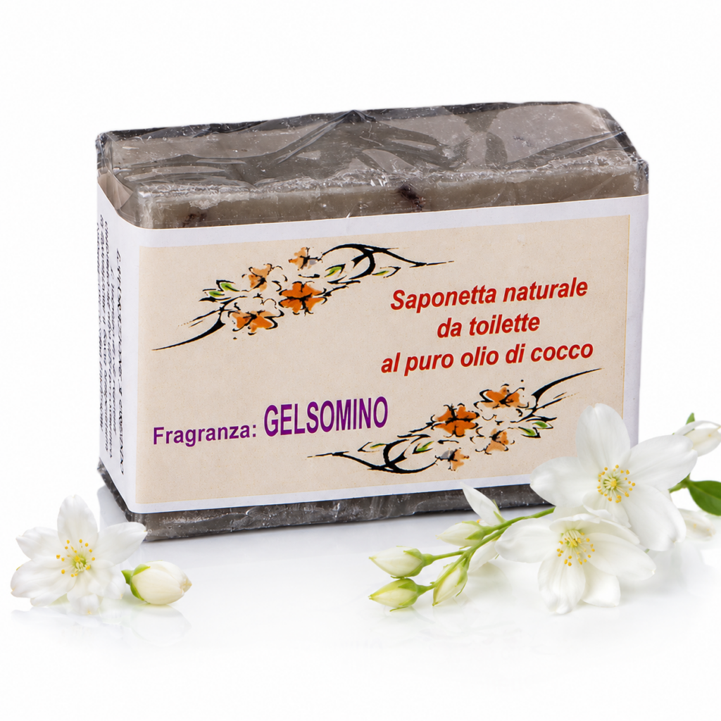 Saponetta naturale - Gelsomino – puro olio di cocco, lavorata a freddo