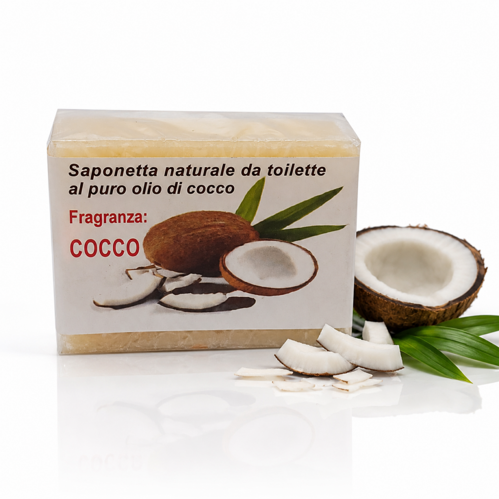 Saponetta naturale al Cocco – puro olio di cocco, lavorata a freddo
