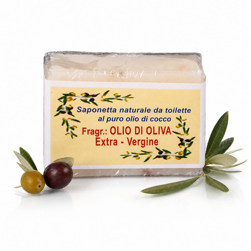 Saponetta naturale - Olio di Oliva Extra Vergine – puro olio di cocco, lavorata a freddo